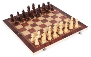 3 in 1 Chess Set Wooden Chess Game, Backgammon, Checkers