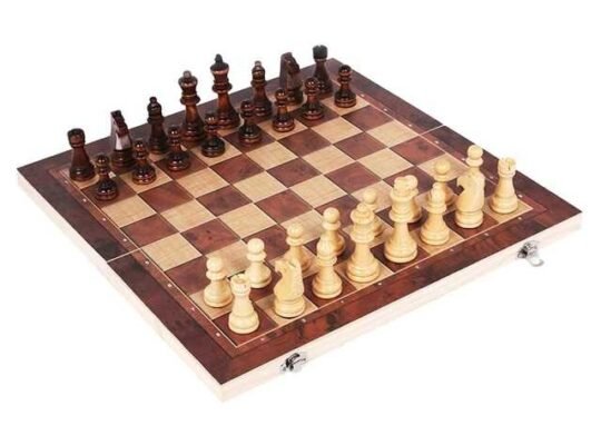 3 in 1 Chess Set Wooden Chess Game, Backgammon, Checkers