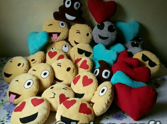 Emoji and decorative pillow