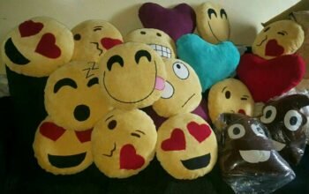 Emoji and decorative pillow