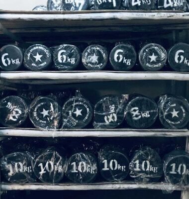 dumbbell and barbell